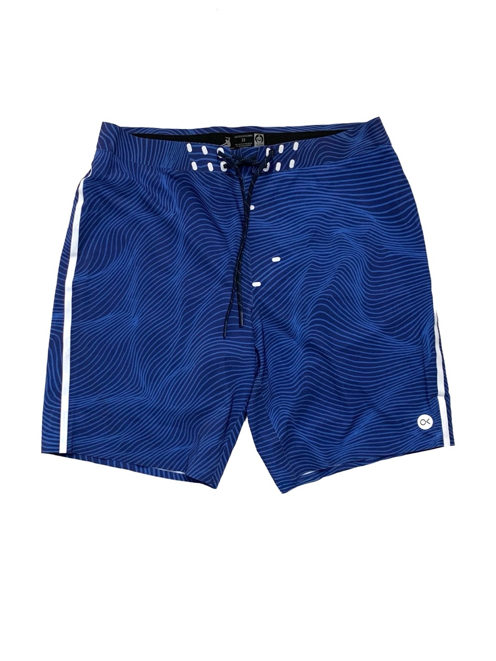 Outerknown Kelly Slater Apex Boardshorts Men Size 33 Swim Trunks Blue Wave Surf